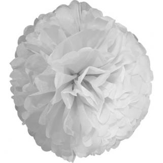 1 Adet Beyaz Ponpon Gramafon Çiçek Kağıt Doğum Günü Parti Süsü