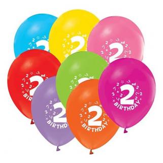 2 Yaş Baskılı 16lı Balon Happy Birthday Yazılı Parti Balonları