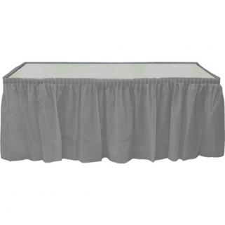 Gümüş Gri Table Skirt Masa Eteği 74 x 426 cm Doğum Günü Parti Ucu