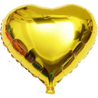 1 Adet 45 cm Altın Sarısı (Gold) Kalp Folyo Balon