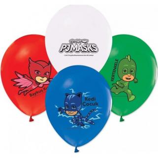 24 Adet Pijamaskeliler Balonu, PJ Masks Helyumla Uçan Balonları