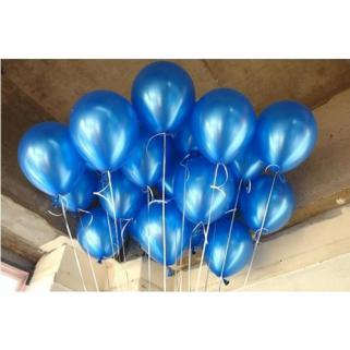 25 adet Metalik Parlak Koyu Mavi Lacivert Balonlar Helyumla Uçan