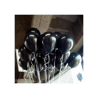 50 Adet Siyah Balon Baskısız Dekorasyon 12İNÇ