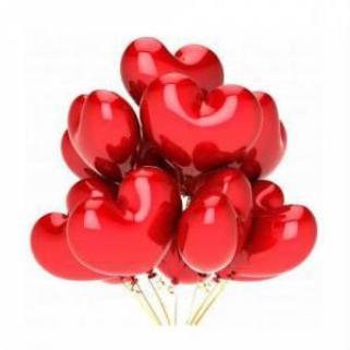 50 Kalp Balon + 1050 Kuru Gül, Kalpli Balon ve Gül Yaprakları