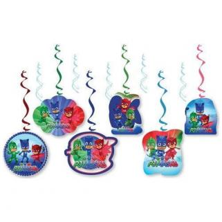 6lı Pj Maskeliler Parti Konsepti Yaylı Uzar Set, Pija Masks Süs