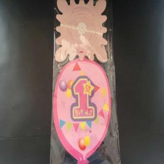 Kağıt Uzar Süs 1 Yaş Pembe