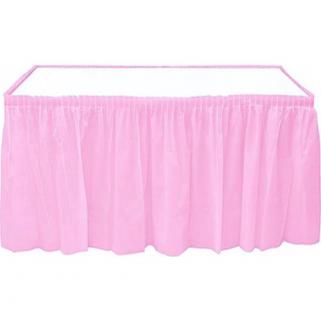 Pembe Skirt Masa Eteği Masa Yanlarında Fırfır 74 cm x 426 cm
