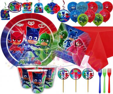 Pija Maskeliler, Pj Masks 8 Kişilik Doğum Günü Parti Seti Paketi