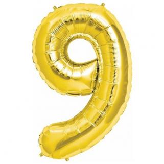 Rakam Folyo Balon 9 Rakamı Büyük Boy Balon Altın Sarısı/Dore 100C