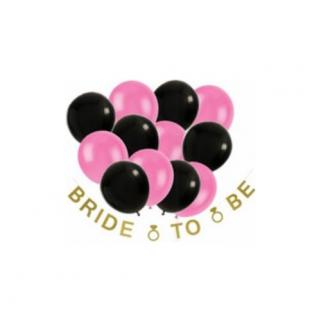 Happy Land Bride To Be Balonu 15 Siyah 15 Pembe Metalik Balon