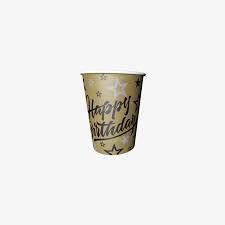 Siyah Yazılı Gold Happy birthday Bardak 8ad