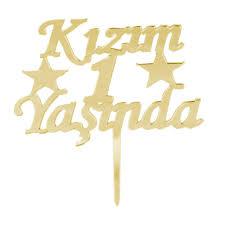 Kızım 1 Yaşında gold pleksi