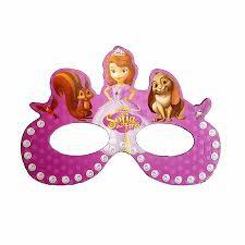 Prenses Sofia Karton Gözlük Maske 6 adet