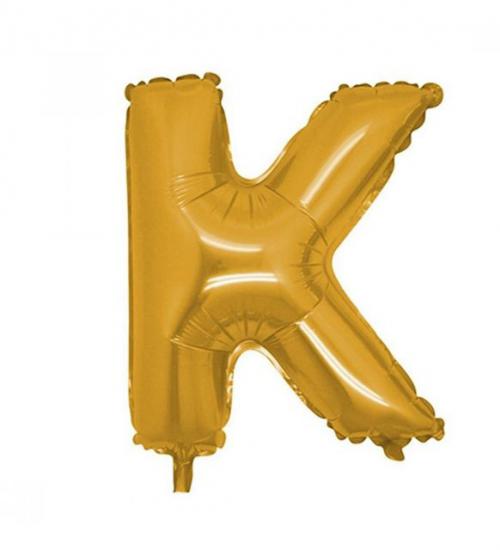 K Harfi Altın Renk Folyo Balon 100 cm