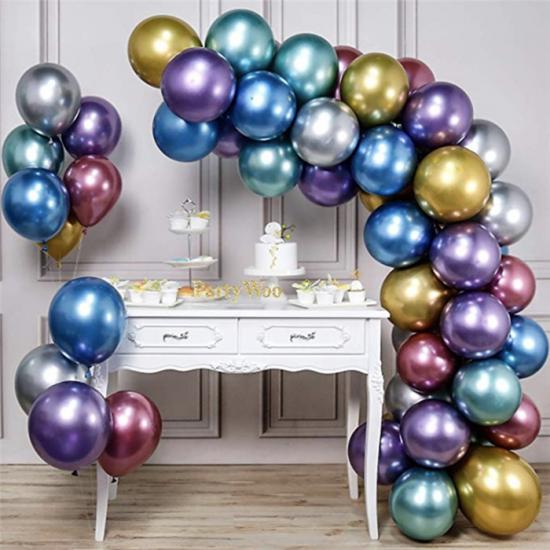 Karışık Krom Balon Zincir Balon Seti 100 Ad. + 5 metre Balon zinciri