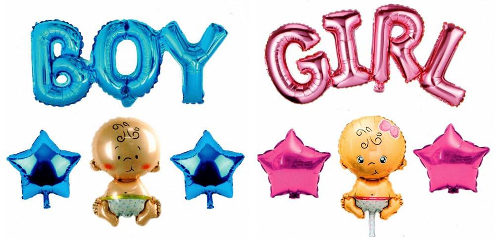 Girl-Boy Yazılı Folyo Balon Seti