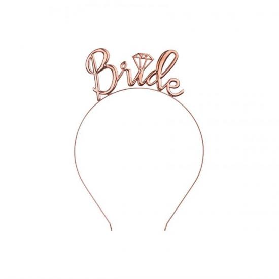 Kaliteli Metal Bride To Be Taç Rose Gold