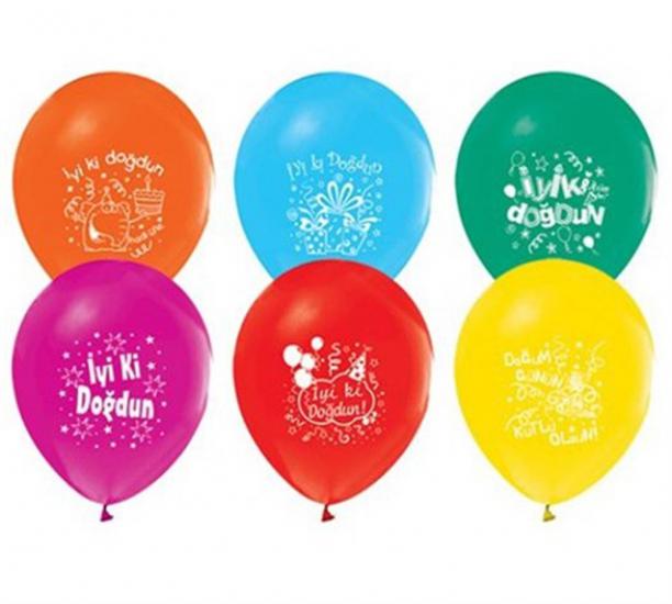 İyiki Doğdun Yazılı Balon 10 Adet