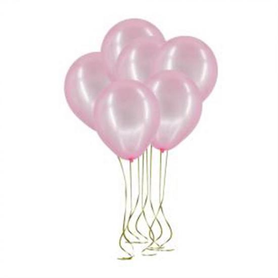 Lateks Metalik Balon Pudra Pembe 7 Adet