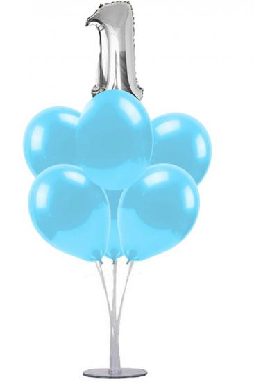 Rakam Balonlu Balon Standı Erkek + 7adet Mavi Balon