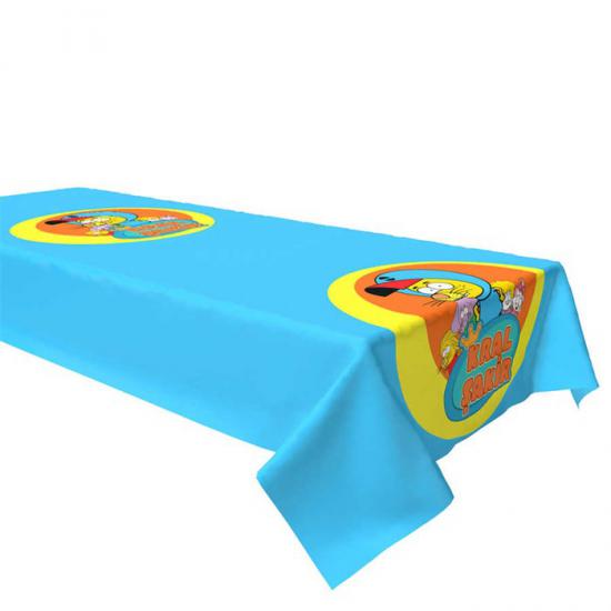 Kral Şakir Temalı Mavi Masa Örtüsü 120 cm x 180 cm
