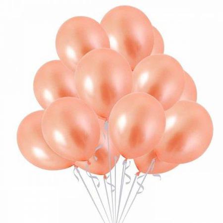 100 Adet Somon Renk Metalik Balon