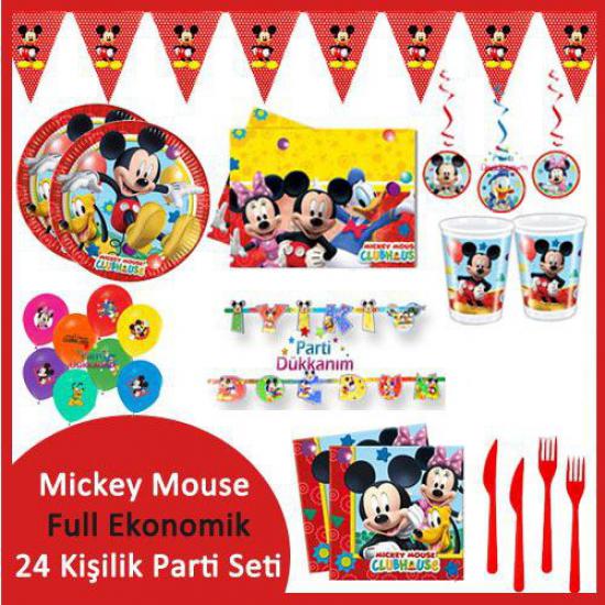 Mickey Mouse Full Ekonomik Parti Seti (24 Kişilik)