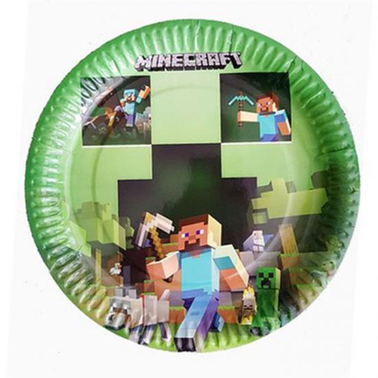 Minecraft Doğum Günü Temalı Tabak 8 adet 23 cm