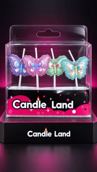Candle Land 4’lü Lüks Kelebek Pasta Mumu