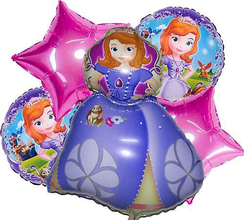 Happyland 5li Prenses Sofia Baskılı Folyo Balon Seti, Sofya Konsepti Balonu