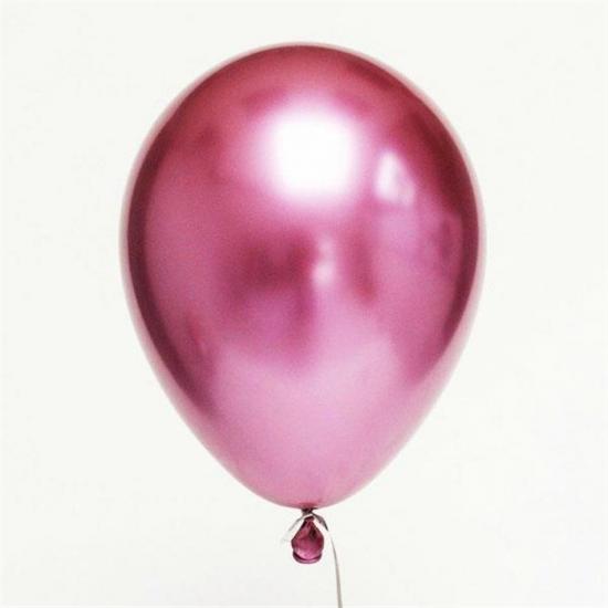 Pembe Krom Kaplı Metalik Balon - 5 Adet