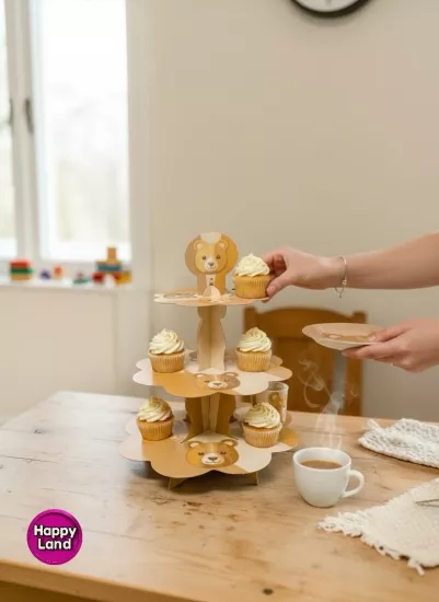 Happyland Retro Ayıcıklı Kek Standı Ayıcık Konsept Retro Doğum Günü Parti Baby Shower 
