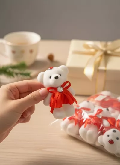 Happyland Strafor Ayıcık 12 cm Kırmızı 10 adet Çiçek Dekor 14 Şubat Arajman Aksesuarı