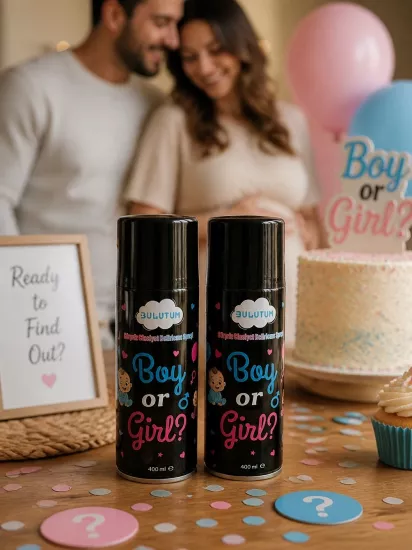 Cinsiyet Belirleme Spreyi Mavi Renk Boy or Girl, Erkek Bebek İçin Cinsiyet Partisi Özel Efekt, Cinsiyet Tüpü 400 ml