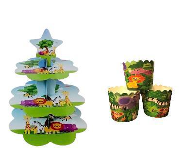 Happyland Safari Karakterli Kek Standı + Kek Kapsülü 2’li Set