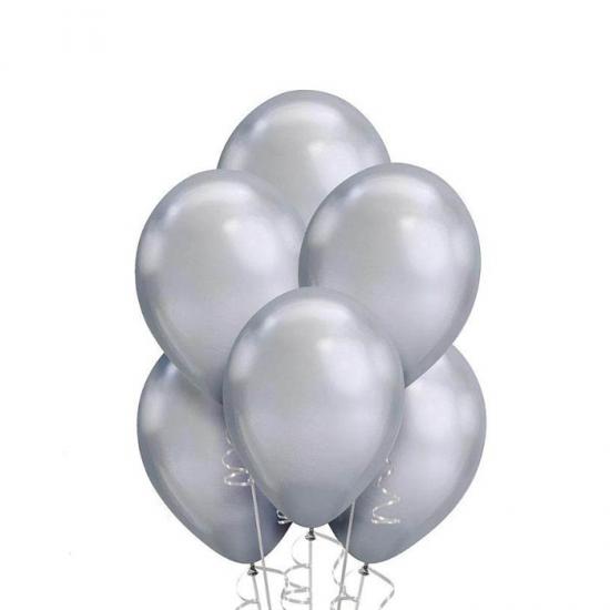 Gümüş Krom Metalik Balon 50 Adet