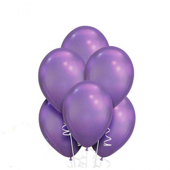 Mor Krom Metalik Balon 50 Adet