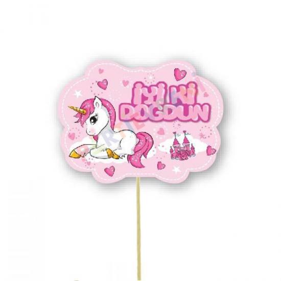 Unicorn Doğum Günü Temalı Çubuklu Konuşma Balonu