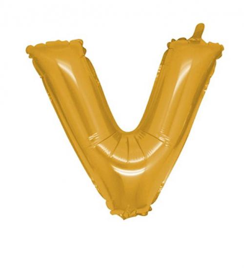 V Harf Altın Folyo Balon 40 inç