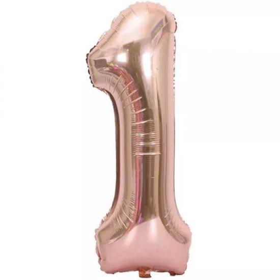 Happyland 1(Bir) Rose Gold Rakam Folyo Balon 100 Cm