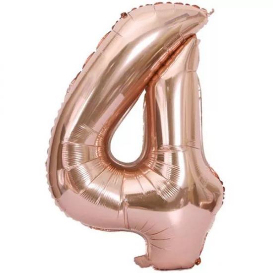 Happyland 4 Rose Gold Rakam Folyo Balon 100 Cm.