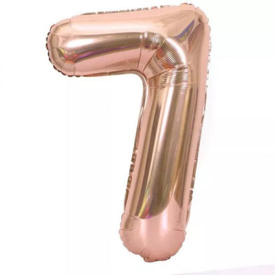 Happyland 7 Rose Gold Rakam Folyo Balon 100 Cm