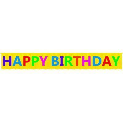 Happyland Yellow Fringed Multicolour Happy Birthday Banner