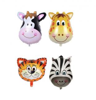 Safari 4 Lü Folyo Balon Set 40 cm Hayvanlı Folyo Balonlar