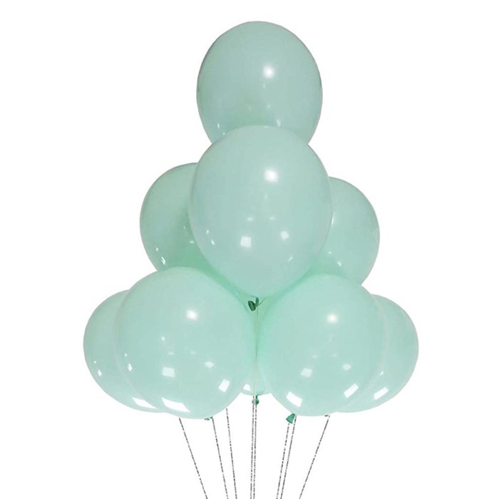 Su Yeşili Baskısız Lateks Balon - 7 Adet