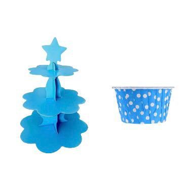 Happyland Mavi Kek Standı + Kek Kapsülü 2’li Set